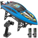 GizmoVine RC Boat, Remote Control Boat, Model Toy for Adults and Kids with Light and 2 Rechargeable Batteries, Diving in Pools/Lakes Possible