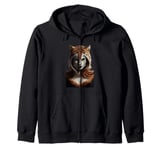 Fierce Jungle Tiger Spirit Fantasy Artwork Zip Hoodie