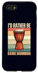 Coque pour iPhone SE (2020) / 7 / 8 I'd Rather Be Djembé Drumming Joueur de batterie rétro amusant