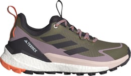 Adidas Women's Terrex Free Hiker 2.0 Low GORE-TEX Hiking Shoes Olive Strata/Aurora Black/Amber Tint, 36 2/3