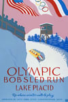 TX118 Vintage Winter Olympic Bobsled Run Lake Placid Travel Poster Re-Print - A1 (841 x 610mm) 33" x 24"