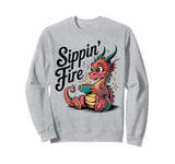 Sippin’ Fire Cute Dragon Tea Lover Sweatshirt