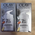 OLAY Total Effects 7 in ONE Anti-Ageing Moisturiser - SPF 15, NEW X2