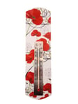 Thermomètre décoratif en métal, motif coquelicots rouges