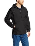 Charles River Apparel Women's Pack-n-go Wind & Water-Resistant Pullover (Reg/Ext Sizes) Windbreaker Jacket, Black, XL