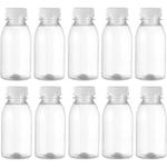 10 st 250 ml mjölkflaskor med lock, transparenta plastburkar