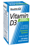 HEALTH AID VITAMIN D3 2000IU - 120 TABLETS