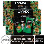 Lynx BOX FRESH Jungle Fresh Bodywash,Bodyspray & Antiperspirant Gift Set for Him