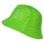 TOUTACOO, Chapeau de Pluie, Bob de Pluie Vinyle Imperméable (06-Vert à Pois)