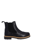 Hunter Cawdor Leather Brogue Dealer Boots, Black