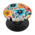 Bouquet de fleurs motif floral avec fleurs sauvages mignonnes PopSockets PopGrip Adhésif