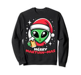 Christmas Funny Alien Santa Beer Merry Martian-mas Sweatshirt