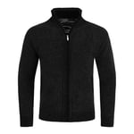 Allthemen Gilet Cardigan Homme Col Montant Veste Laine Knitted Sweater Grosse Maille 5 Couleurs Noir 4XL