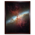 Hubble Space Telescope Image Starburst Galaxy M82 Happy Sweet Sixteen Celebration Messier 82 Blue Disk Red Dust Gas Star Formation Cluster Art Print F