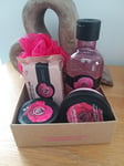 The Body Shop British Rose Shower Gel ~ Soap ~ Body Butter ~ Body Scrub ~ Puff