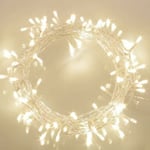 100 LED-ljusslinga med varmvit timer (8 lägen, 11 m, IP65 vattentät) Utomhusbelysning THD02, 1-pack-