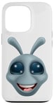 Coque pour iPhone 13 Pro Alien Gris Gris Fun Personnage de dessin animé drôle