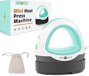 Mini Heat Press, Portable Heat Press Machine for T-Shirts and Heating Transfer, Mini Heat Press Machine T Shirt Printing Machine Iron on Machine, 11x6.5cm (Mint Green)