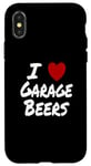 Coque pour iPhone X/XS I Heart (Love) Garage Bières Weekend Relaxation Man Cave