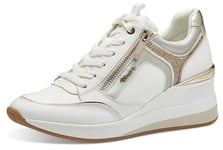 Tamaris Femme 1-23703-41 Low Top Basket, Blanc et doré, 41 EU