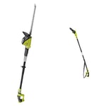 RYOBI ONE+ 18V OPP1820 Cordless Pole Pruner, 20cm Bar (Body only) & ONE+ 18V OPT1845 Cordless Pole Hedge Trimmer, 45cm Blade (Body Only)