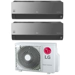 lg dual split inverter air conditioner series artcool mirror 9+12 avec mu2r17 ul0 r-32 9000+12000 wi-fi integrated