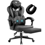 Vigosit Chaise Gaming Pro, Chaise Bureau Ergonomique pour Adulte, Inclinable Fauteuil De Bureau Siege Gaming avec Accoudoirs Repose-Pieds Et Support Lombaire, Mesh Gamer Chair Confortable (Noir)