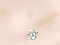 Invisible Fishing Line Love Heart Crystal Necklace Made with Swarovski Elements