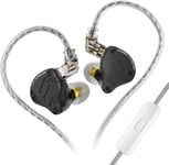 KZ ZS10 Pro X Écouteurs Intra-Auriculaires filaires,écouteurs Moniteur avec Pilotes 4BA 1DD améliorés,câble détachable 0,75 mm 2 Broches pour Musiciens batteurs (X Noir,avec Micro)