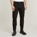 G Star Raw Mens G-Star RAW Cargo Regular Tapered Pants - Black Cotton - Size 36W/32L