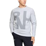 Under Armour Men Run Performance Fleece Crew Sweatshirt - Halo Gray Medium Heather/Reflective (015), Medium