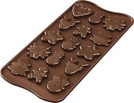 Silikomart SCG 41 Choco Moule à Chocolat en Silicone Xmas Buttons by, Marron, 4 x 4 cm