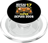 Niveau 17 Débloqué Super Depuis 2008 Anniversaire Gamer PopSockets PopGrip pour MagSafe