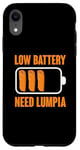 Coque pour iPhone XR Batterie faible nécessitant un design lumpia pour un amateur de lumpia