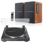 Audio-Technica AT-LP60X Turntable + Edifier R1280DBs Brown Bluetooth Speakers