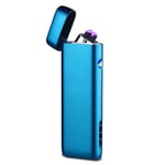tenger Electronic Lighter Rechargeable Dual Arc Beam Cigarette Lighters Windproof Flameless with USB Cable Matte Blue