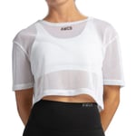 AWCO Mesh Crop Top, , White