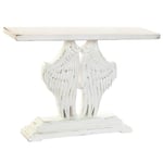 Pegane - Console / Table console en bois coloris blanc vieilli - Longueur 120 x Profondeur 34 x Hauteur 85 cm