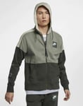 Nike Air Fleece Mens Full Zip Hoodie Olive Green Cotton - Size Large