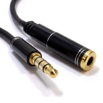 0.5m 50cm PRO 4 Pole TRRS METAL 3.5mm Jack Headphone/Headset Extension Cable