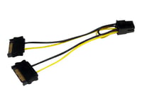 Startech.Com 6In Sata Power To 6 Pin Pci Express Video Card Power Cable Adapter - Sata To 6 Pin Pcie Power - Strömkabel - Sata-Ström (Hane) Till 6-Stifts Pcie-Ström (Hane) - 15 Cm