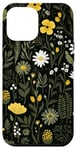 iPhone 14 Pro Max Olive Green Boho Botanical Wildflowers Case