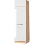 Vicco - Armoire réfrigerateur "Fame-Line 60cm chêne/blanc brilliant