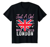 Youth United Kingdom Just A Girl Who Loves London Heart Flag Girls T-Shirt