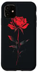 Coque pour iPhone 11 Rose Minimaliste Art Floral Botanique Vintage