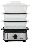 Cookworks FS1400-GS 3 Tier Steamer - Stainless Steel