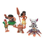 6Pcs Disney Marine Romance Moana Princess Maui Action Figure Model Toys Topper