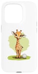 Coque pour iPhone 15 Pro Jolie balle de golf girafe pour un moment ludique