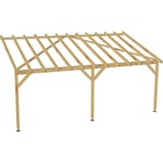 Carport adossé 6x3 - Tuilable pente 30% - Bois massif - Robuste + Vis