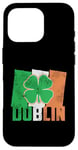 iPhone 16 Pro Shamrock Clover On Vintage Irish Flag Dublin Ireland Pride Case